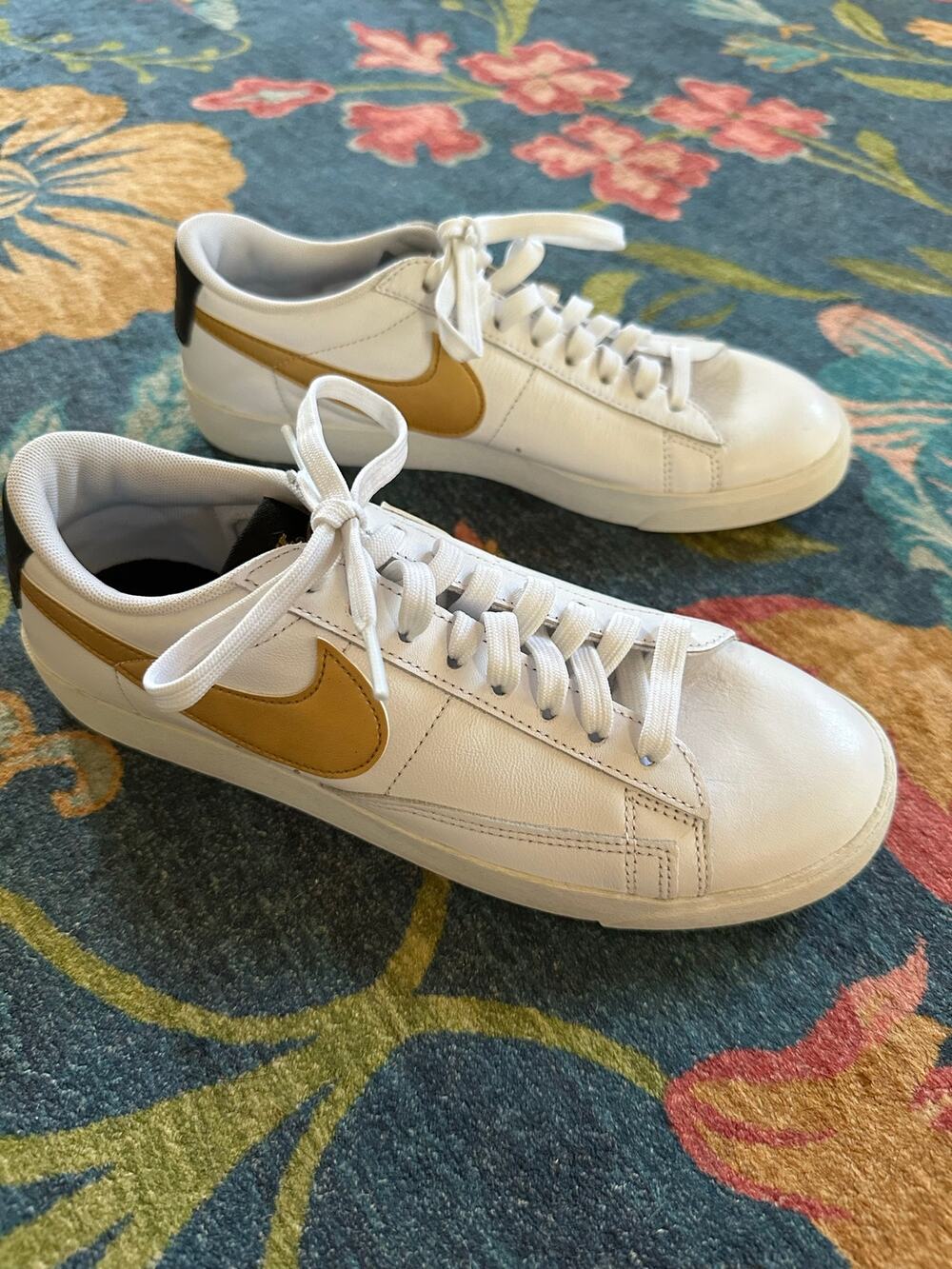Nike Blazer Low Premium Metallic Gold Sneakers Women's Size 8.5